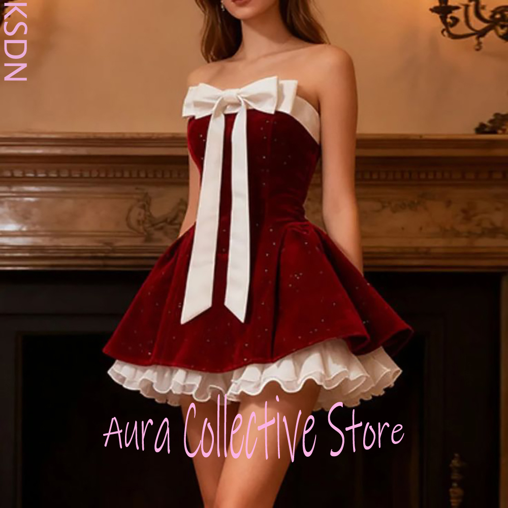 Burgundy Velvet Strapless Wome - огляд і ціна Large Women'S Formal Wear