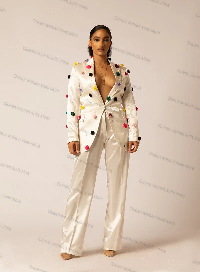 Off White Satin Women Suit Set - огляд і ціна Women'S Formal Jackets To Wear With Dresses