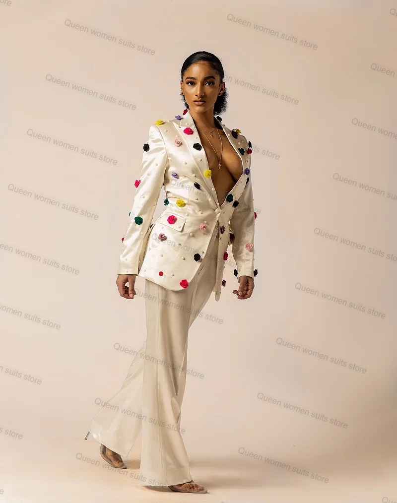 Off White Satin Women Suit Set - огляд і ціна Women'S Formal Jackets To Wear With Dresses