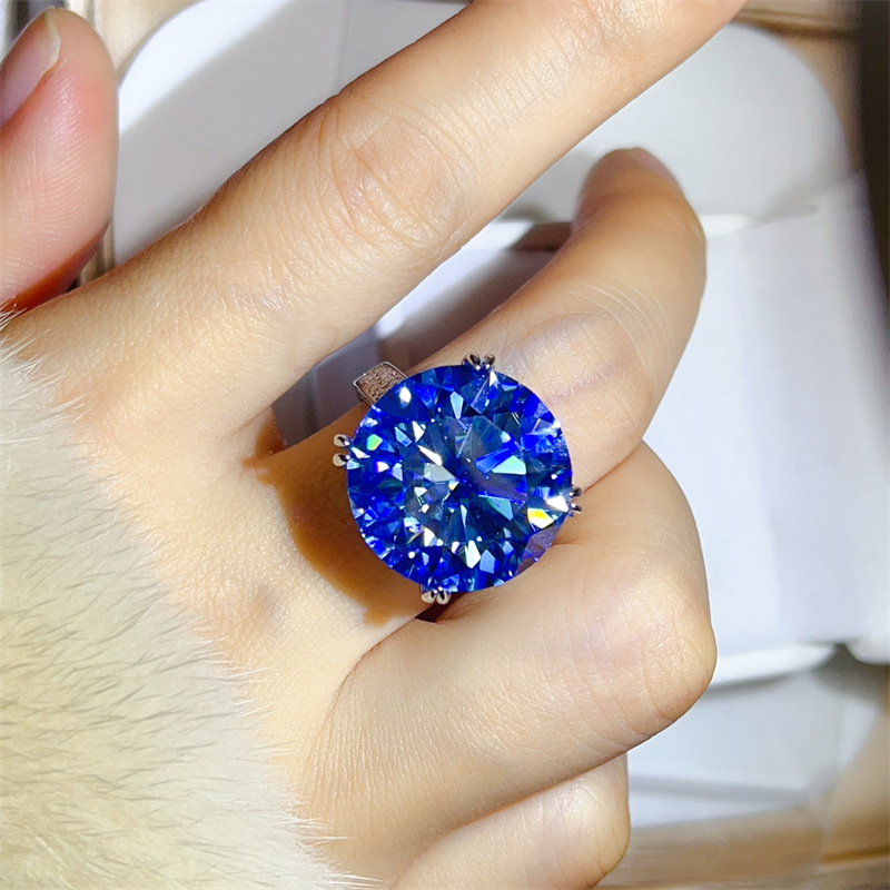 925 Silver 20CT Blue Moissanit - огляд і ціна Large Women'S Formal Wear