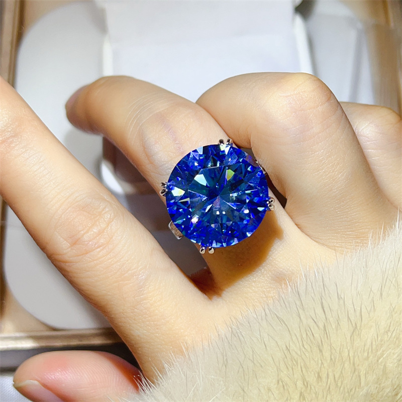 925 Silver 20CT Blue Moissanit - огляд і ціна Large Women'S Formal Wear