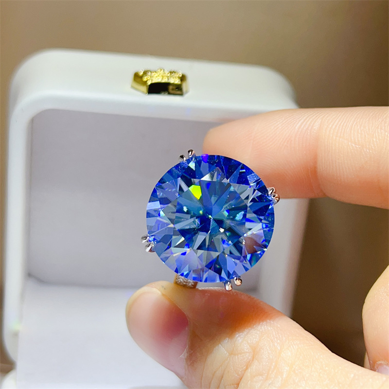 925 Silver 20CT Blue Moissanit - огляд і ціна Large Women'S Formal Wear