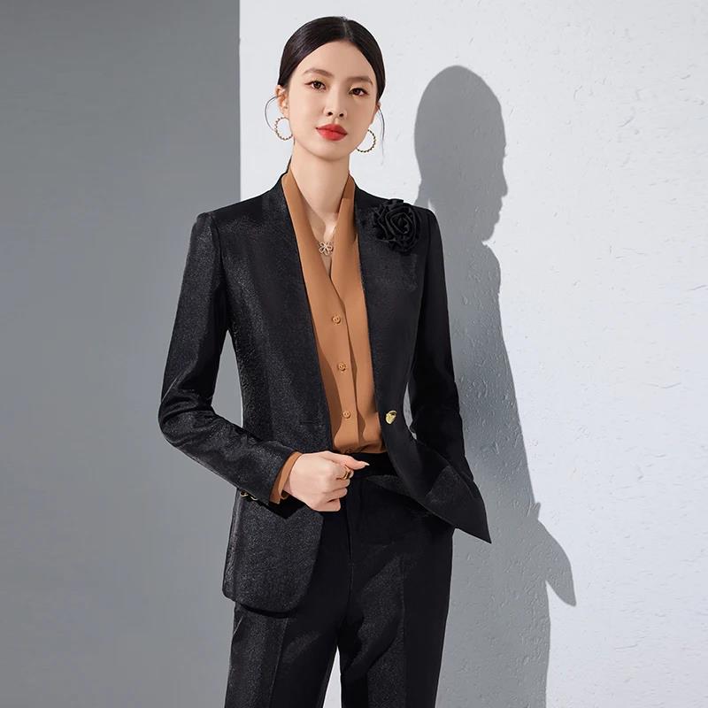 Women Blazer Pants Sets Gold A - огляд і ціна Women'S Formal Wear Pantsuits